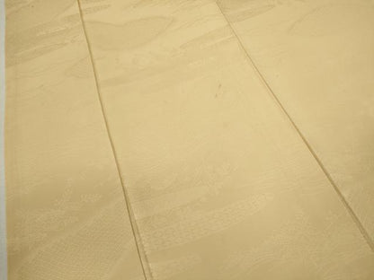 平和屋着物■上質な色無地 草花地紋 蜂蜜色 正絹 逸品 CABD9978ze