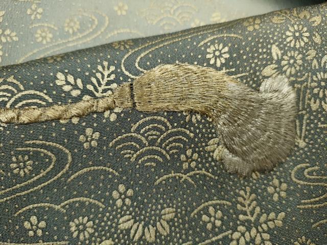 平和屋着物■豪華黒留袖　刺繍　尾長鳥草花紐文　暈し染め　金彩　正絹　逸品　CABD9984ze