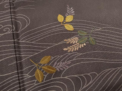 平和屋着物■訪問着　駒刺繍　立波萩文　正絹　逸品　CABD9992ze