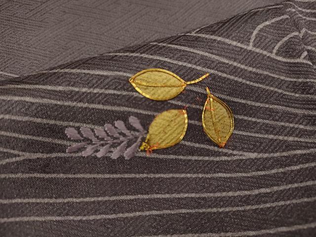 平和屋着物■訪問着　駒刺繍　立波萩文　正絹　逸品　CABD9992ze