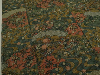 平和屋着物■上質な小紋　雲取り草花文　正絹　逸品　未使用　CABD9995ze