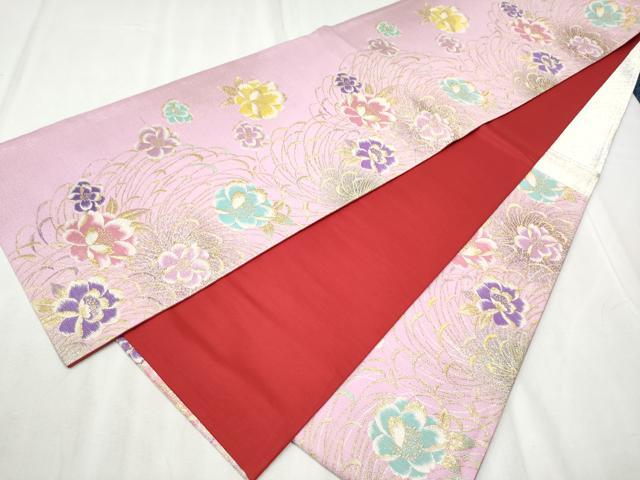 平和屋着物●六通柄袋帯　舞花文　乱菊　金糸　正絹　逸品　CABE0001hy