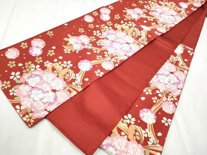 平和屋着物●六通柄袋帯　唐織　舞桜文　金銀糸　正絹　逸品　CABE0012hy