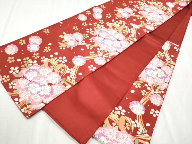 平和屋着物●六通柄袋帯　唐織　舞桜文　金銀糸　正絹　逸品　CABE0012hy