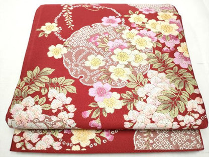 平和屋着物●世界的ファッションデザイナー　山本寛斎　kansaiブランド　六通柄袋帯　唐織　雪輪花文　金糸　正絹　逸品　CABE0018hy
