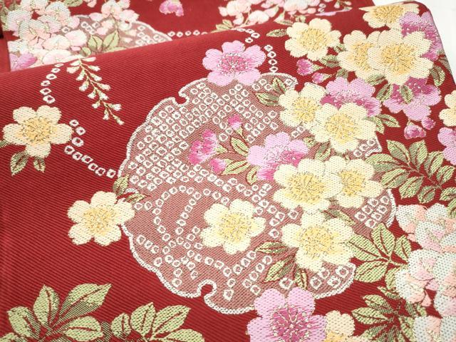 平和屋着物●世界的ファッションデザイナー　山本寛斎　kansaiブランド　六通柄袋帯　唐織　雪輪花文　金糸　正絹　逸品　CABE0018hy