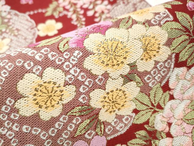 平和屋着物●世界的ファッションデザイナー　山本寛斎　kansaiブランド　六通柄袋帯　唐織　雪輪花文　金糸　正絹　逸品　CABE0018hy