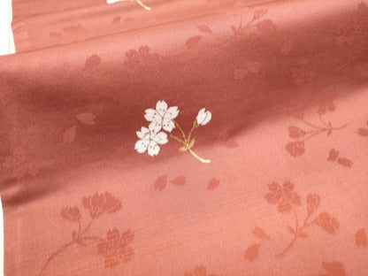 平和屋着物●両面　六通柄袋帯　唐織　舞桜文　金糸　正絹　逸品　CABE0022hy