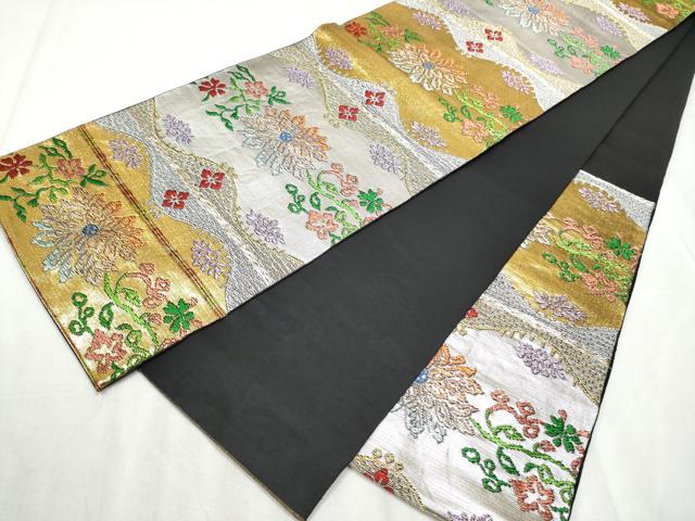 平和屋着物●六通柄　本袋帯　天竺唐花　金銀糸　正絹　逸品　CABE0026hy