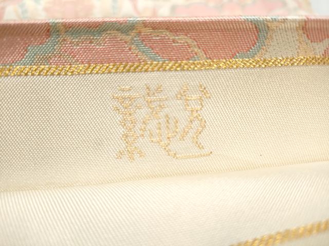 平和屋着物●織物一筋名門　織悦　全通柄　本袋帯　花鳥文　金糸　正絹　逸品　CABE0030hy
