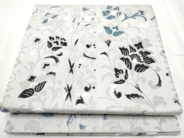 平和屋着物●阿波藍無形文化財認定技術保持者 外山良治 藍染作家 浅井正文 九寸名古屋帯 唐織 天然灰け健 更紗花間道 銀糸 逸品CABE0036hy