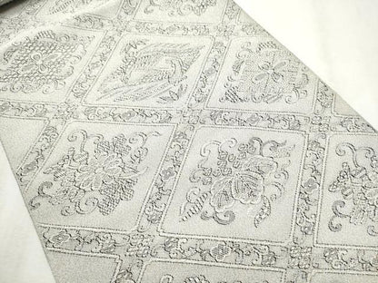 平和屋着物●西陣　安田つづれ工房謹製　八寸名古屋帯　格天井錦　金糸　保証書付き　正絹　逸品　CABE0037hy