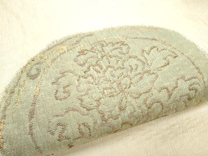 平和屋着物▽九寸名古屋帯 スリーシーズン 春夏秋 櫛織 絵皿花文 金糸 正絹 逸品 CABE0042hy