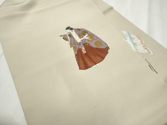 平和屋着物●加賀友禅の巨匠　初代　由水十久　塩瀬　九寸名古屋帯　人物文　正絹　逸品　CABE0059hy