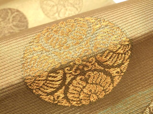 平和屋着物●六通柄袋帯　陽光　金糸　正絹　逸品　CABE0082hy