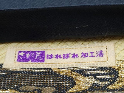 平和屋着物●六通柄袋帯　松葉丸文　金銀糸　さが美扱い　正絹　逸品　CABE0087hy