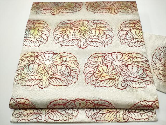 平和屋着物●龍村美術織物　たつむら　九寸名古屋帯　草花文　正絹　逸品　CABE0110hy