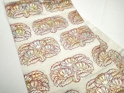 平和屋着物●龍村美術織物　たつむら　九寸名古屋帯　草花文　正絹　逸品　CABE0110hy