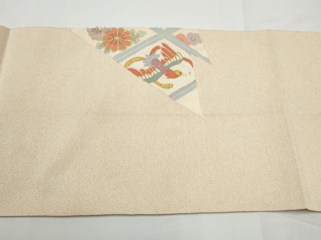 平和屋着物●爪掻き本綴れ　八寸名古屋帯　花鳥文　金銀糸　正絹　逸品　CABE0113hy