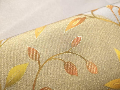 平和屋着物●銀座きしや　九寸名古屋帯　竹屋町刺繍　唐草丸文　金通し地　正絹　逸品　CABE0114hy