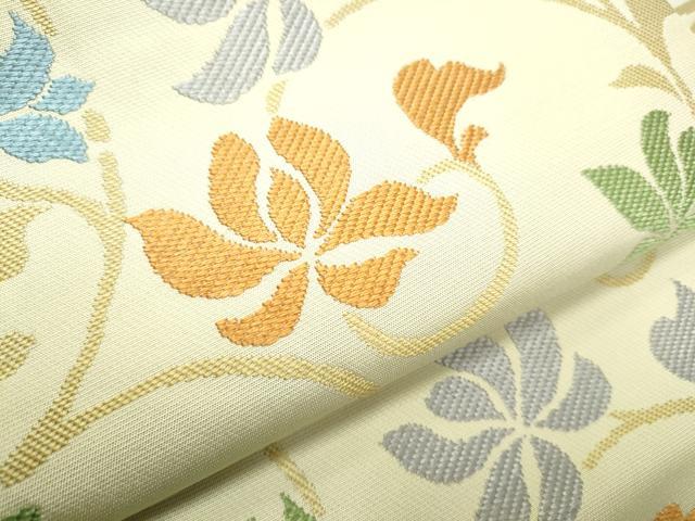 平和屋着物●西陣　川島織物　九寸名古屋帯　唐織　花唐草文　正絹　逸品　CABE0124hy