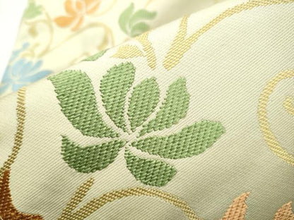 平和屋着物●西陣　川島織物　九寸名古屋帯　唐織　花唐草文　正絹　逸品　CABE0124hy