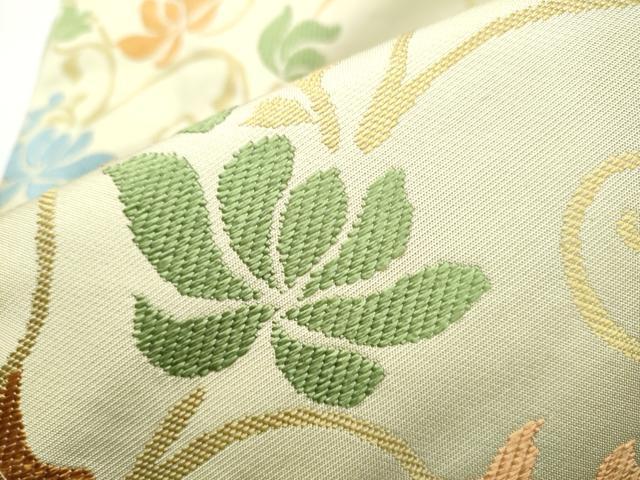平和屋着物●西陣　川島織物　九寸名古屋帯　唐織　花唐草文　正絹　逸品　CABE0124hy