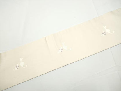 平和屋着物●九寸名古屋帯　唐織　猫　汽車　風船　金糸　正絹　逸品　CABE0127hy