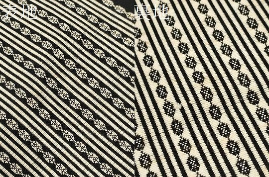 平和屋着物●八寸名古屋帯　吉祥間道　黒地　綿　逸品　CABE0132hy