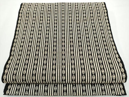 平和屋着物●八寸名古屋帯　吉祥間道　黒地　綿　逸品　CABE0132hy