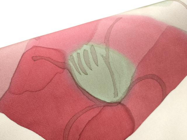 平和屋着物●日展染色作家　高久空木　ろうけつ染　塩瀬　九寸開き名古屋帯　舞花文　正絹　逸品　CABE0141hy