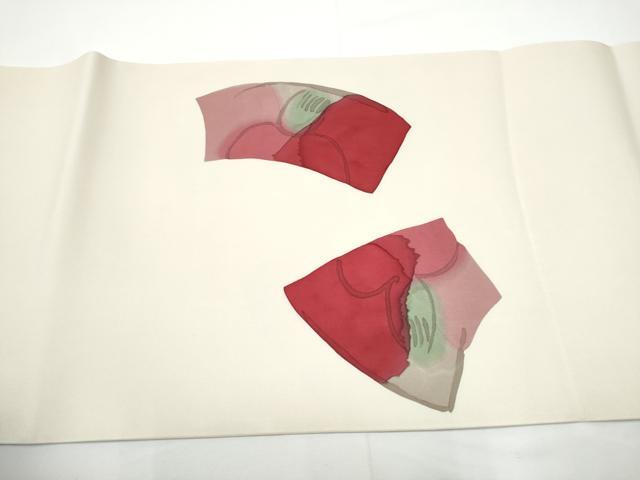 平和屋着物●日展染色作家　高久空木　ろうけつ染　塩瀬　九寸開き名古屋帯　舞花文　正絹　逸品　CABE0141hy