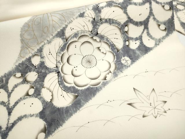 平和屋着物●日本工芸会正会員　絞りの小倉　辻が花の建亮　小倉建亮　塩瀬　九寸名古屋帯　金彩　正絹　逸品　CABE0144hy
