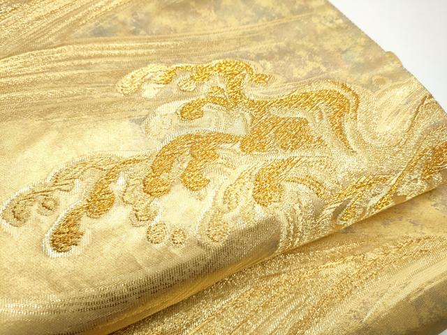 平和屋着物●伝統工芸士　紋屋五左衛門　六通柄袋帯　琳派波がしら図　金糸　引箔　正絹　逸品　CABE0150hy