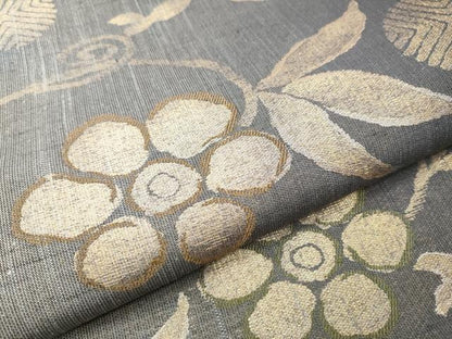 平和屋着物▽六通柄袋帯 スリーシーズン 春夏秋 花唐草文 金糸 正絹 逸品 CABE0166hy