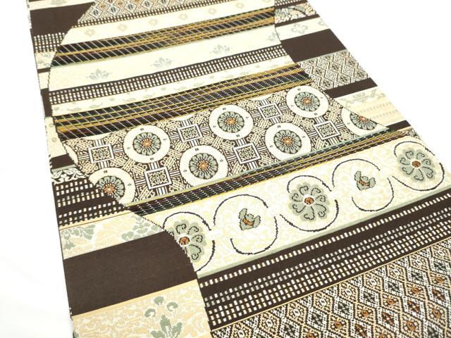 平和屋着物●丸帯　横段花文　ほていやオリジナル　正絹　逸品　CABE0181hy