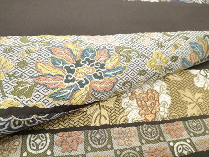 平和屋着物●西陣　とみや織物謹製　とみや帯　六通柄袋帯　鳳凰横段更紗花文　金銀糸　証紙付き　上代68万　正絹　逸品　CABE0193hy