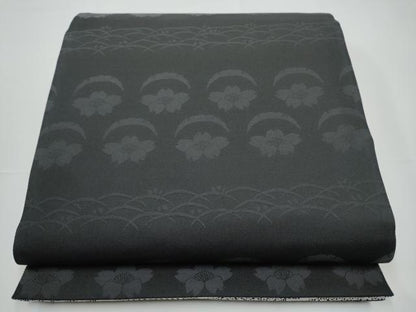平和屋着物●六通柄袋帯　源氏香文　銀通し地　正絹　逸品　CABE0196hy