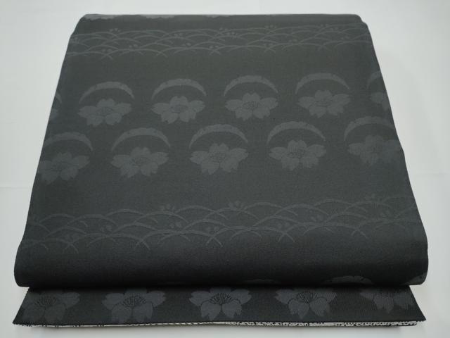 平和屋着物●六通柄袋帯　源氏香文　銀通し地　正絹　逸品　CABE0196hy