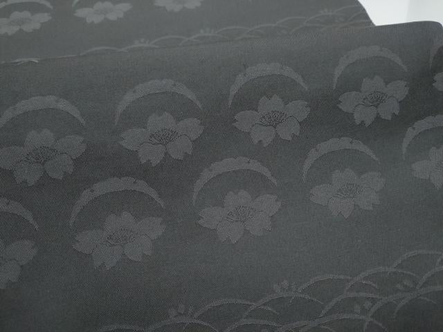 平和屋着物●六通柄袋帯　源氏香文　銀通し地　正絹　逸品　CABE0196hy
