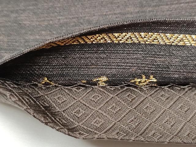 平和屋着物●全通柄袋帯　黄金ムガ蚕　更紗花間道　金糸　正絹　24ｋ　逸品　CABE0202hy
