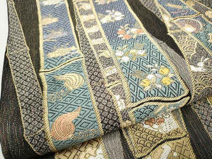 平和屋着物●全通全景柄袋帯　作家物　一図全通網羅錦　ますいわ屋扱い　正絹　逸品　CABE0210hy