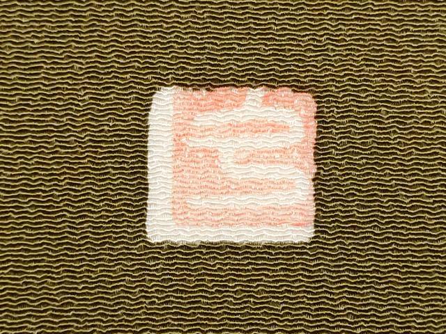 平和屋着物●九寸名古屋帯　作家物　型染め　成物　鬼しぼ縮緬　正絹　逸品　CABE0255hy