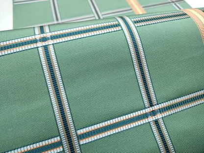 平和屋着物●本場筑前博多織 八寸名古屋帯 格子柄 正絹 逸品 CABE0259hy