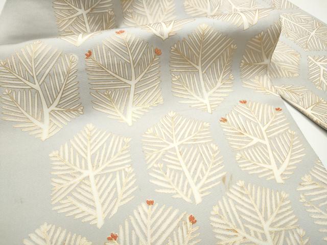 平和屋着物●塩瀬　九寸名古屋帯　刺繍　亀甲松葉文　金彩　正絹　逸品　CABE0262hy