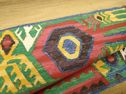 平和屋着物●九寸名古屋帯　紬地　すくい織　幾何学文様　正絹　逸品　CABE0270hy
