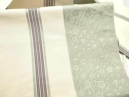 平和屋着物●本場筑前博多織 八寸名古屋帯 笹梅文 正絹 逸品 CABE0275hy