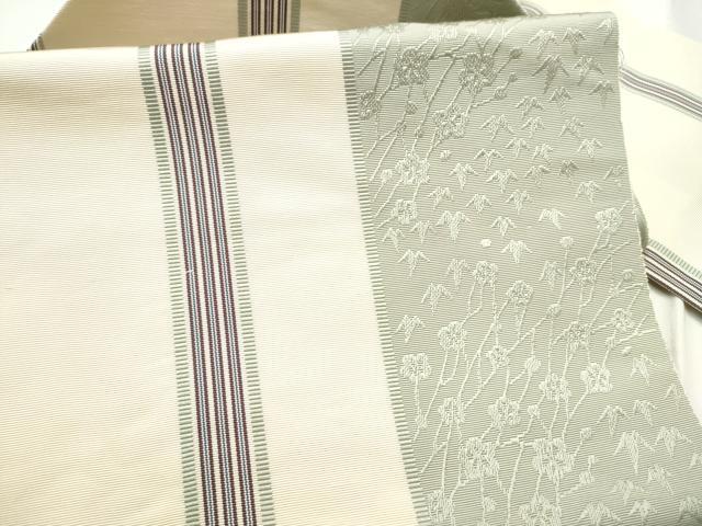 平和屋着物●本場筑前博多織 八寸名古屋帯 笹梅文 正絹 逸品 CABE0275hy