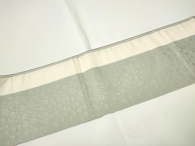 平和屋着物●本場筑前博多織 八寸名古屋帯 笹梅文 正絹 逸品 CABE0275hy