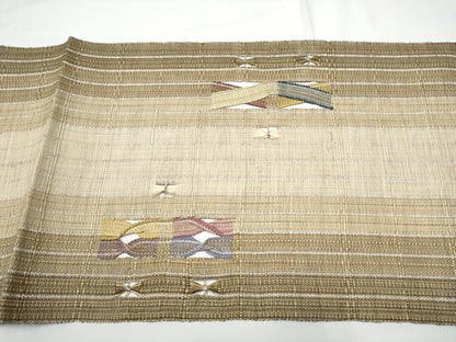 平和屋着物●八寸名古屋帯　もじり織　吉祥文　銀糸　正絹　逸品　CABE0303hy